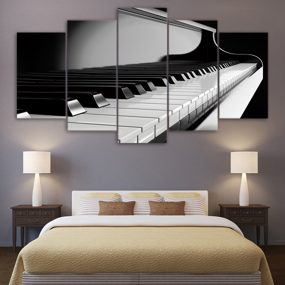 Picture Of Musical Instrument - Leinwand-Wandkunst, Bilder, moderner Rahmen, Wohnzimmer, 5-teilig,